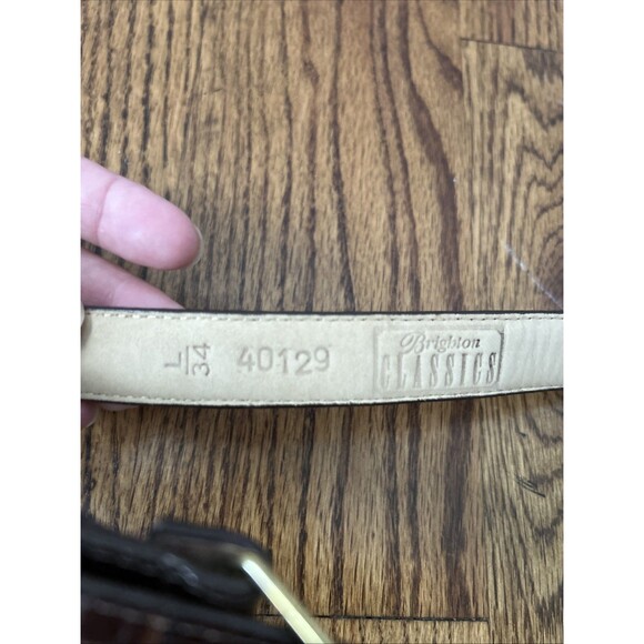 Brighton Classics Leather Belt  Alligator Print Brown 40129 Vintage size 34 L - Picture 4 of 5